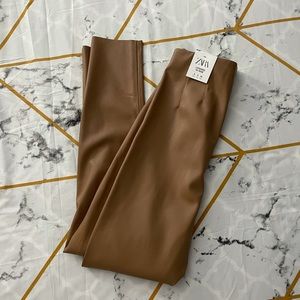 Faux leather pants